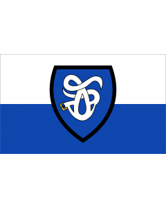 Flag: HalternW | Beschreibung der Flagge  Der Stadt Haltern am See ist ferner mit Urkunde des Regierungspräsidenten Münster vom 5. November 1975 das Recht zur Weiterführung einer Flagge verliehen worden |  landscape flag | 1.35m² | 14.5sqft | 90x150cm | 3