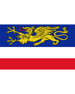 Flag: City Rostock |  landscape flag | 1.35m² | 14.5sqft | 90x150cm | 3x5ft 