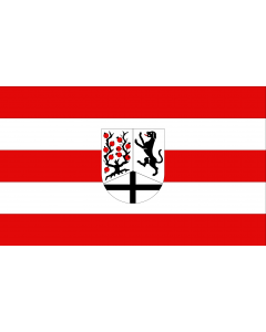 Flag: Stadt Delbrück | Hissflagge der Stadt Delbrück Genehmigt durch den RP Detmold am 16. August 1977  Die Stadt Delbrück führt folgendes Wappen Silberner Schild im Göpelschnitt geteilt |  landscape flag | 1.35m² | 14.5sqft | 90x150cm | 3x5ft 