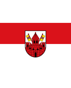 Flagge: Large Kreisstadt UnnaBeschreibung des Wappens In Silber Weiß eine rote Stadtbefestigung | Querformat Fahne | 1.35m² | 90x150cm