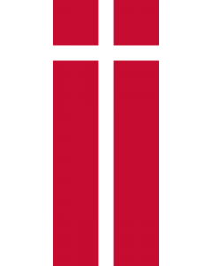 Vertical Hanging Beam Flag: Denmark |  portrait flag | 3.5m² | 38sqft | 300x120cm | 10x4ft 