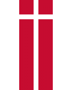 Vertical Hanging Beam Flag: Denmark |  portrait flag | 6m² | 64sqft | 400x150cm | 13x5ft 