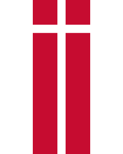 Vertical Hanging Beam Flag: Denmark |  portrait flag | 6m² | 64sqft | 400x150cm | 13x5ft 