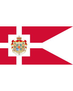 Flag: Royal Standard of Denmark |  landscape flag | 1.35m² | 14.5sqft | 85x160cm | 33x60inch 