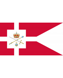 Flagge: Large Standard of the Regent of Denmark | Rigsforstanderflaget  |  Querformat Fahne | 1.35m² | 85x160cm 