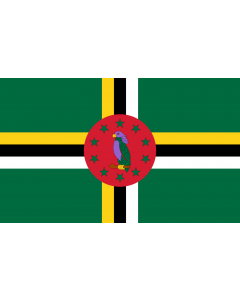 Flag: Dominica |  landscape flag | 1.35m² | 14.5sqft | 90x150cm | 3x5ft 