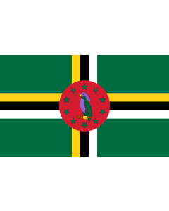 Flag: Dominica |  landscape flag | 3.75m² | 40sqft | 150x250cm | 5x8ft 