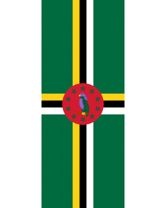 Bandera: Bandera vertical con manga cerrada para potencia Dominica |  bandera vertical | 3.5m² | 300x120cm 