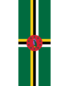 Vertical Hanging Swivel Crossbar Banner Flag: Dominica |  portrait flag | 6m² | 64sqft | 400x150cm | 13x5ft 