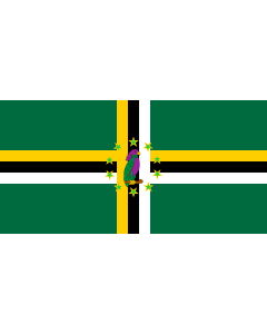 Flag: Dominica 1981-1988 |  landscape flag | 1.35m² | 14.5sqft | 80x160cm | 30x60inch 