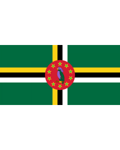 Bandera: Dominica  1988-1990 | Dominica from 1988 to 1990 |  bandera paisaje | 1.35m² | 80x160cm 