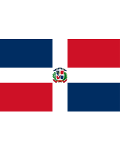Flag: Dominican Republic |  landscape flag | 1.35m² | 14.5sqft | 90x150cm | 3x5ft 