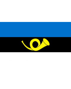 Flag: Estonian postal flag, officially in use until 2009 |  landscape flag | 1.35m² | 14.5sqft | 90x150cm | 3x5ft 