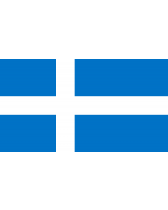Flag: Pärnu, EstoniaPANTONE 300CV + white |  landscape flag | 1.35m² | 14.5sqft | 90x150cm | 3x5ft 