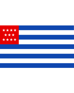 Bandera de  El Salvador junio de 1865 |  bandera horizontal | 1.35m² | 90x150cm 