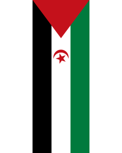Vertical Hanging Swivel Crossbar Banner Flag: Western Sahara |  portrait flag | 6m² | 64sqft | 400x150cm | 13x5ft 