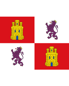 Flag: Castile and León |  landscape flag | 0.96m² | 10sqft | 85x110cm | 35x45inch 