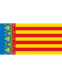 Flag: Valencian Community |  landscape flag | 0.06m² | 0.65sqft | 17x34cm | 7x14inch 