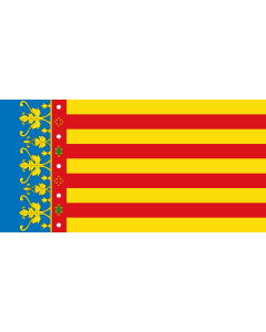 Flag: Valencian Community |  landscape flag | 0.96m² | 10sqft | 70x140cm | 27x54inch 