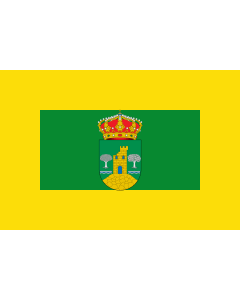 Bandera de  Municipio de Abrucena  Almería - España Según la descripción Paño rectangular de proporciones 1 1,5 de color verde |  bandera horizontal | 1.35m² | 90x150cm 