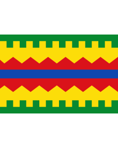 Flag: Aguarón, in Zaragoza province, Aragon |  landscape flag | 1.35m² | 14.5sqft | 90x150cm | 3x5ft 