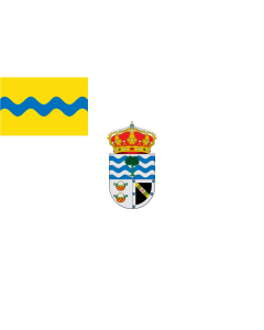 Bandera de  Municipio de Alcóntar  Almería - España Según la descripción Bandera vez y media más larga  del asta al batiente  que ancha |  bandera horizontal | 2.16m² | 120x180cm 