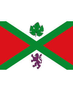 Bandera: Municipio de Alcudia de Monteagud  Almería - España Según la descripción Paño de proporciones 2/3, con un aspa verde |  bandera paisaje | 1.35m² | 90x150cm 