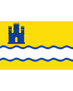 Flag: Alfara de Carles  Tarragona, Catalonia, Spain |  landscape flag | 1.35m² | 14.5sqft | 90x150cm | 3x5ft 