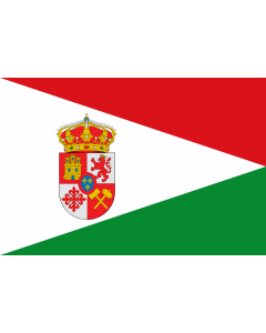 Flag: Almadén, in Ciudad Real province, Spain |  landscape flag | 2.16m² | 23sqft | 120x180cm | 4x6ft 