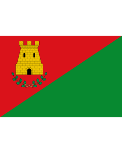 Flag: Almedíjar, in Castellón province, Spain |  landscape flag | 1.35m² | 14.5sqft | 90x150cm | 3x5ft 