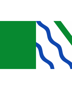 Bandera: Rectangular de proporciones 2 3, formada por dos franjas verticales iguales |  bandera paisaje | 1.35m² | 90x150cm 