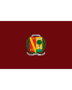 Flag: Amorebieta-Etxano | Amorebieta-Etxano  Vizcaya  en raso granate |  landscape flag | 1.35m² | 14.5sqft | 90x150cm | 3x5ft 