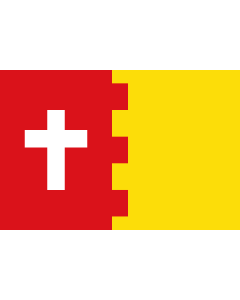 Bandera de  Rectangular de proporciones 2 3, formada por dos franjas encajadas verticales iguales |  bandera horizontal | 1.35m² | 90x150cm 