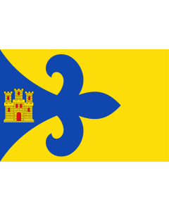 Flag: Ayerbe | Ayerbe  Hoya de Huesca, Aragón | D Ayerbe  Plana de Uesca, Aragón |  landscape flag | 1.35m² | 14.5sqft | 90x150cm | 3x5ft 