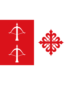 Bandera de  Rectangular de proporciones 2/3, formada por dos franjas verticales iguales |  bandera horizontal | 1.35m² | 90x150cm 