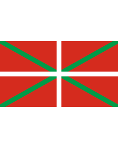 Bandera: Basque Country by Sabino Arana | Basque Country as designed for Biscay by Sabino Arana in 1894. The crosses wanted by Arana have a width of 1/25 of the total width of the |  bandera paisaje | 1.35m² | 90x150cm 