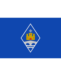 Bandera: Castejón del Puente Bandera Paño azul |  bandera paisaje | 1.35m² | 90x150cm 