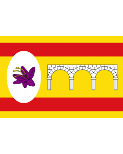 Flag: Cortes de Aragón | Municipio de Cortes de Aragón en la provincia de Teruel  España |  landscape flag | 1.35m² | 14.5sqft | 90x150cm | 3x5ft 
