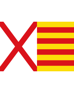 Bandera: Hospitalet de Llobregat, Barcelona, España |  bandera paisaje | 1.35m² | 90x150cm 