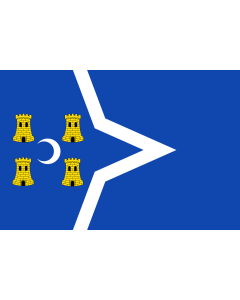 Bandera de  Municipal de La Puebla de Híjar  Teruel  Paño azul |  bandera horizontal | 2.16m² | 120x180cm 