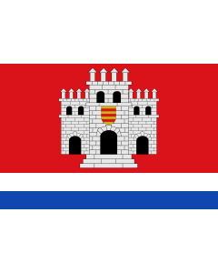 Bandera de  Montemayor  España  Paño de proporciones 2/3  ancho por largo  con tres franjas horizontales de color rojo |  bandera horizontal | 2.16m² | 120x180cm 