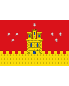 Bandera de  Escudo de Pedroche  España  Rectangular de proporciones 2 3, formada por un paño de color rojo |  bandera horizontal | 2.16m² | 120x180cm 