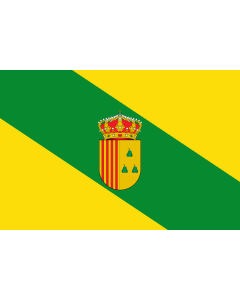 Bandera: Peralta de Alcofea Tendrá la proporción 2/3 y será amarilla con una banda verde |  bandera paisaje | 1.35m² | 90x150cm 