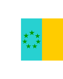 Flag: Siete Estrellas Verdes | Esta es la bandera nacionalista canaria |  landscape flag | 0.06m² | 0.65sqft | 20x30cm | 8x12in 