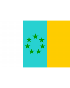 Flag: Siete Estrellas Verdes | Esta es la bandera nacionalista canaria |  landscape flag | 0.06m² | 0.65sqft | 20x30cm | 8x12in 