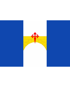 Bandera: Villanueva de Huerva  De proporciones 2/3, dividida en tres franjas verticales iguales |  bandera paisaje | 1.35m² | 90x150cm 