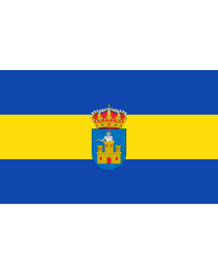 Flag: Villarrasa, in Huelva province, Spain |  landscape flag | 1.35m² | 14.5sqft | 90x150cm | 3x5ft 