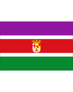 Bandera: Y escudo de Andalucía Oriental usado por la Plataforma por Andalucía Oriental |  bandera paisaje | 2.16m² | 120x180cm 