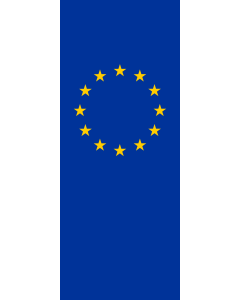 Bandera: Bandera vertical con potencia Europa |  bandera vertical | 3.5m² | 300x120cm 