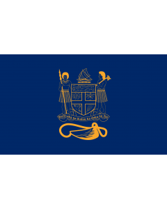Flag: Standard of the President of Fiji bearing the full Coat of Arms of Fiji and a traditional Knot and Whale s tooth in Golden-Yellow |  landscape flag | 0.06m² | 0.65sqft | 20x30cm | 8x12in 